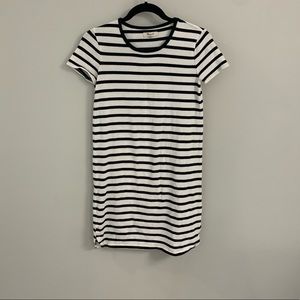 Madewell Striped Black and White tee shirt dress